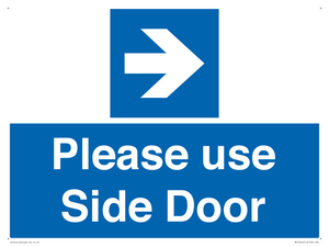 Please use Side Door (arrow Right) 